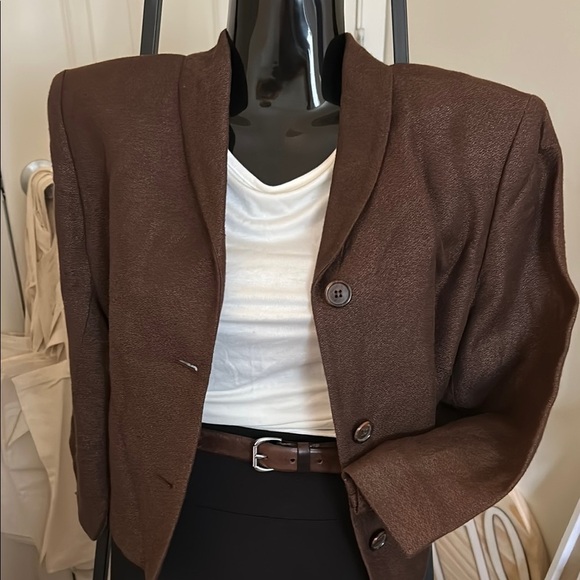 Ann Taylor Jackets & Blazers - Brown Women's Jacket Linen,Viscose